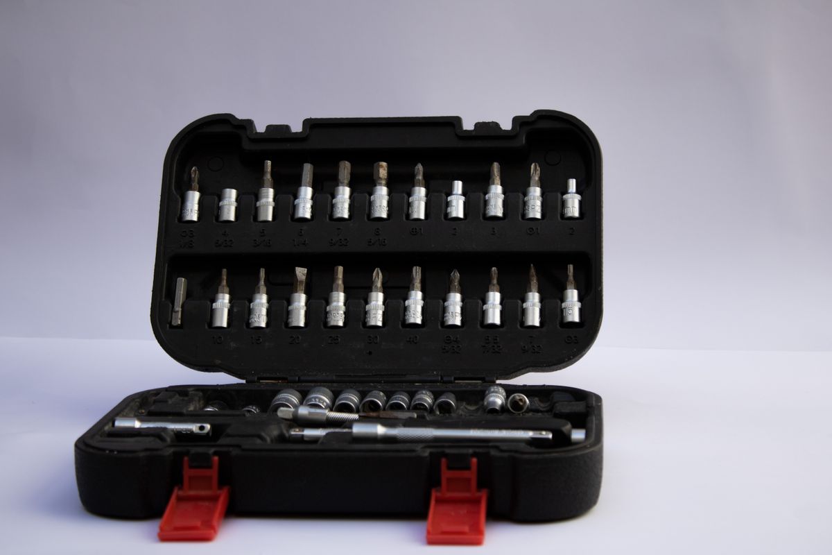 Small hand tools inside a toolbox